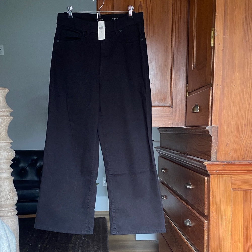 Good American Good Waist Palazzo Crop Jeans